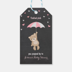 Étiquettes-cadeau Bear Merci de votre faveur tag cadeau Pink Girl Do