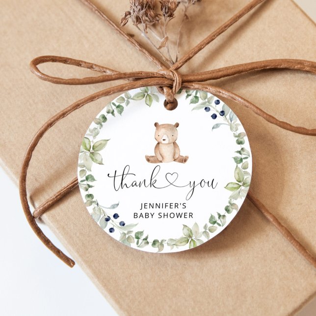 Étiquettes Cadeau Bear Merci tag (Créateur téléchargé)
