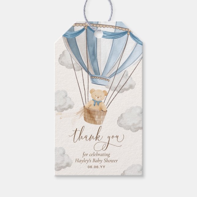 Étiquettes-cadeau Bearly Wait Teddy Bear Merci Baby shower (Devant)