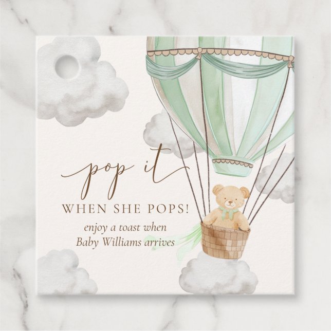 Étiquettes Cadeau Bearly Wait Teden Oear Mint Pop It When She Pops (Devant)