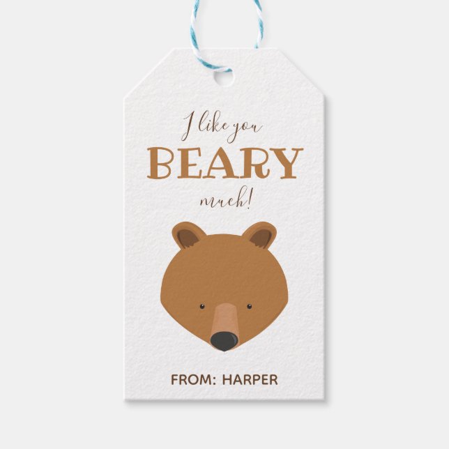 Étiquettes-cadeau Beary Many Bear Classroom Valentine (Devant)