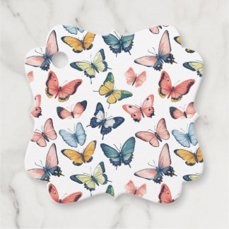 Étiquettes Cadeau Beau Papillon coloré imprimé