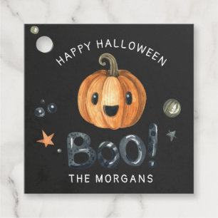 Étiquettes Cadeau Beau script de boite du citrouille halloween