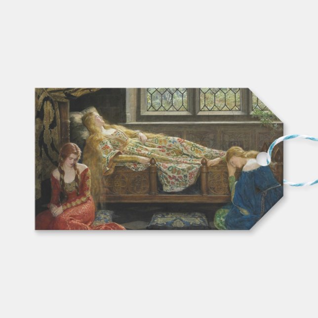 Étiquettes-cadeau Beauté dormante (par John Collier) (Devant (Horizontal))