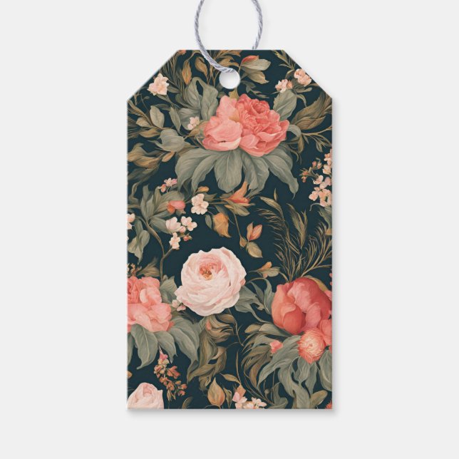 Étiquettes-cadeau Beautiful Floral Rose Flower Painting (Devant)