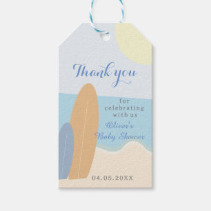 Étiquettes-cadeau Bébé à bord Surf Beach Baby shower Merci