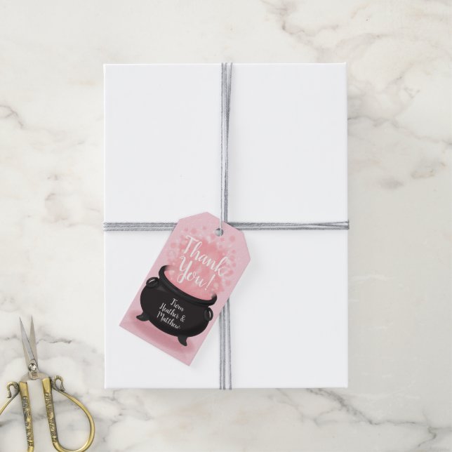 Étiquettes-cadeau Bébé brasse Halloween Douche rose fille (Avec de la ficelle)