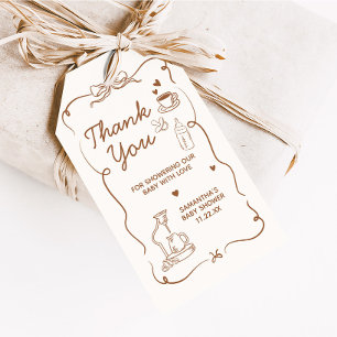 Étiquettes-cadeau Bébé café brasse Baby shower Favoriser Tags