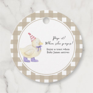 Étiquettes Cadeau Bébé Canard Chanceux Pop it! Quand elle éclot