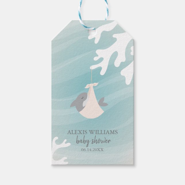 Étiquettes-cadeau Bébé de requin doux (Devant)