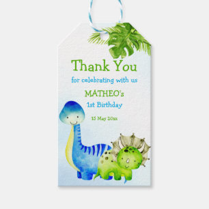 Étiquettes-cadeau Bébé dinosaures fête d'anniversaire pour tout-peti