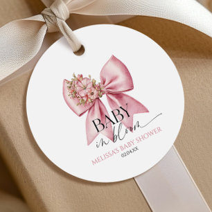 Étiquettes Cadeau Bébé En Fleur Baby shower Floral Rose Bow