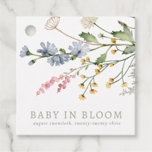 Étiquettes Cadeau Bébé en Fleur Printemps Fleur sauvage Floral Bouqu