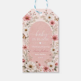Étiquettes-cadeau Bébé en fleurs Baby Shower Fleur des champs