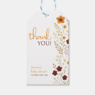 Étiquettes-cadeau Bébé en fleurs Baby shower Fleur sauvage d'automne