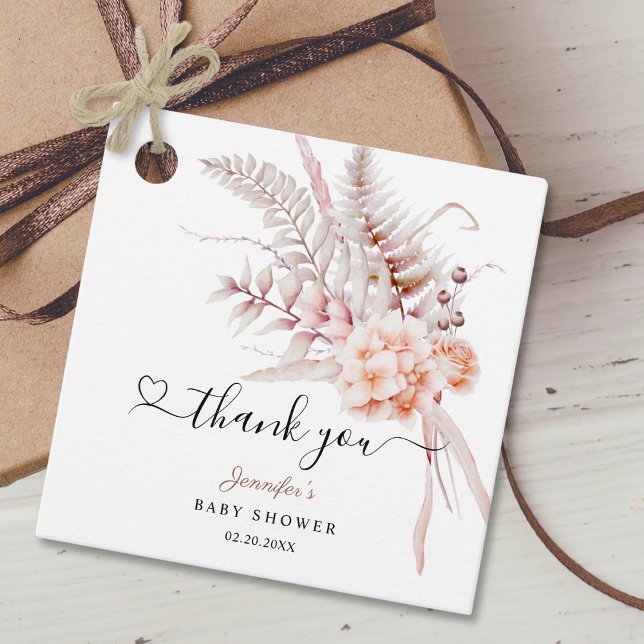 Étiquettes Cadeau Bébé en fleurs | Baby shower floral de printemps b (Créateur téléchargé)