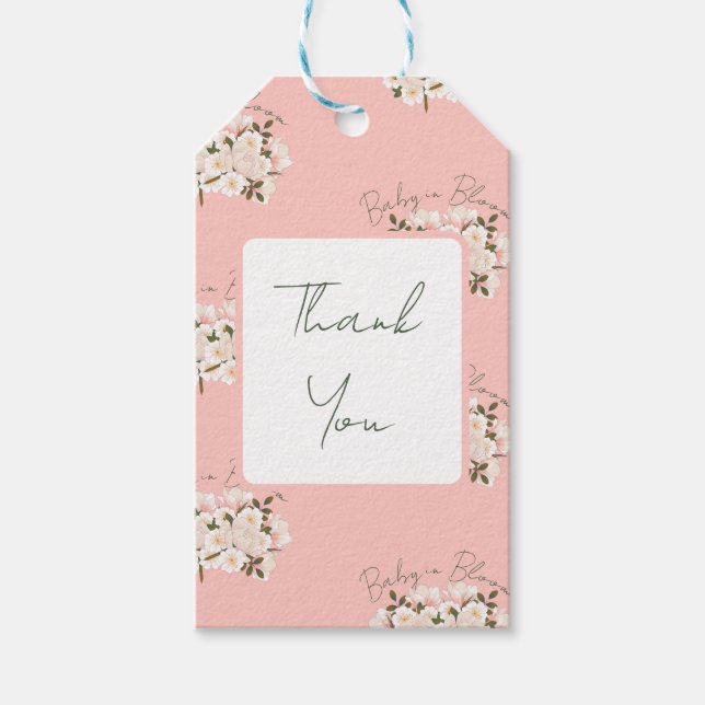 Étiquettes-cadeau Bébé en papier d'enveloppement de fleurs pour Baby (Devant)