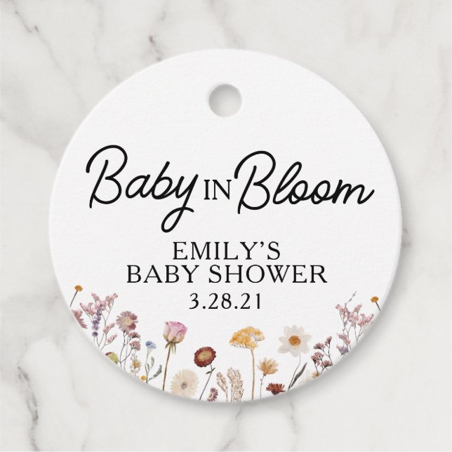 Étiquettes Cadeau bébé fleur sauvage en fleurs (Devant)