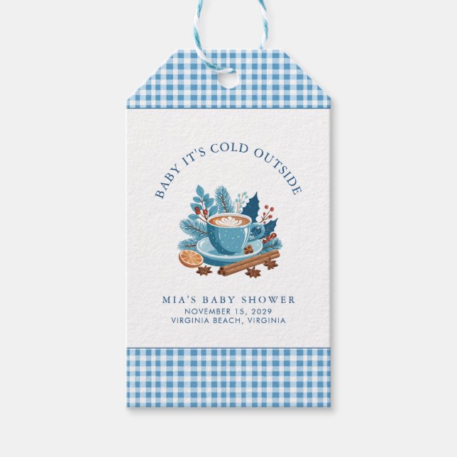 Étiquettes-cadeau Bébé Il fait froid à l'extérieur du Baby shower d' (Devant)