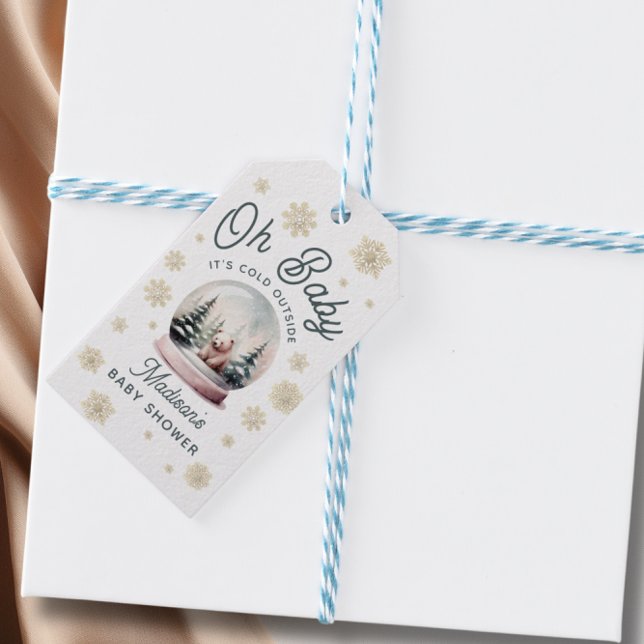 Étiquettes-cadeau Bébé Il fait froid à l'extérieur du Baby shower de (Baby It's Cold Outside Winter Snow Baby Shower Gift Tags)