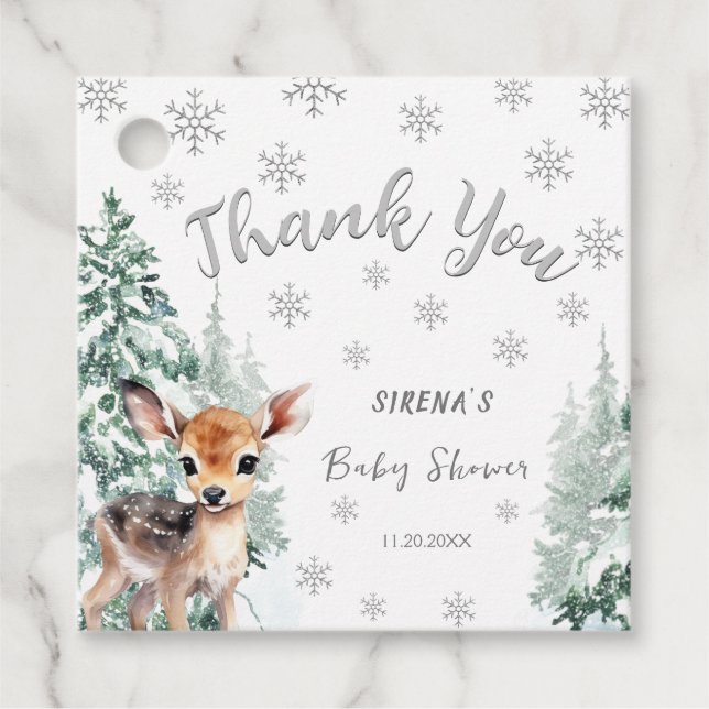 Étiquettes Cadeau Bébé il fait froid dehors | Baby shower d'hiver (Devant)