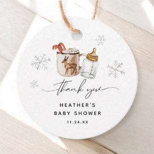 Étiquettes Cadeau Bébé Il fait froid dehors Chocolat Chaud Douche d'