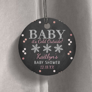 Étiquettes Cadeau Bébé Il fait froid dehors Filles Baby shower d'hiv