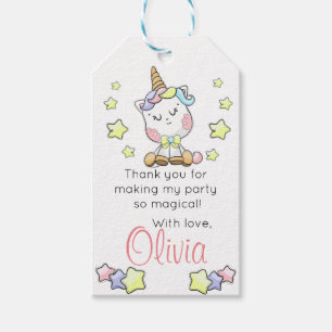 Étiquettes-cadeau Bébé Magique Unicorn Cutie Personnalisé Anniversai