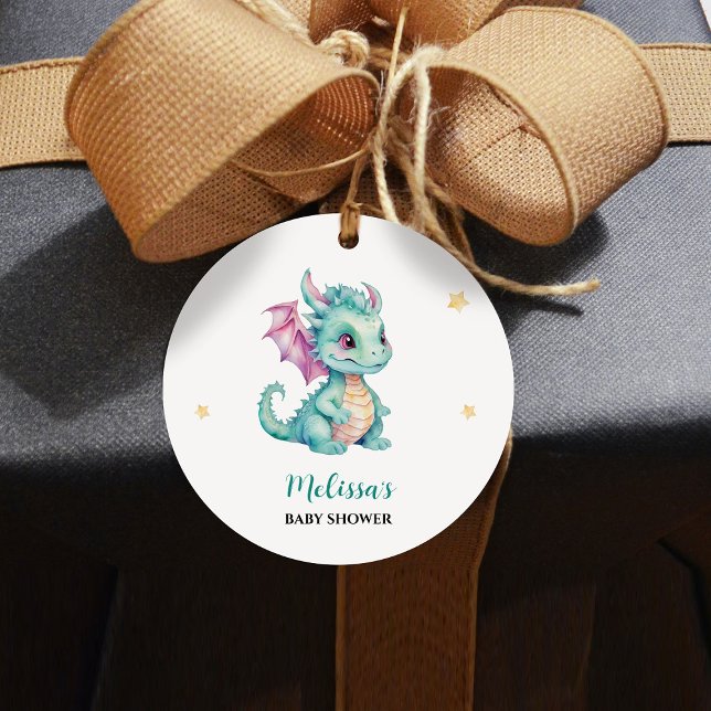 Étiquettes Cadeau Bébé mignon Dragon (Créateur téléchargé)
