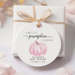 Étiquettes Cadeau Bébé mignonne Citrouille fille douche Merci