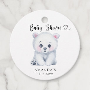 Étiquettes Cadeau Bébé ours polaire - Baby Shower