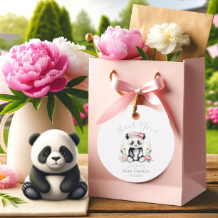 Étiquettes Cadeau Bébé Panda Peonies Jungle Baby shower Merci