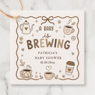 Étiquettes Cadeau Bébé prépare du café Fête de bébé de genre neutre