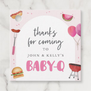 Étiquettes Cadeau Bébé-Q Baby shower Fille Favoriser Tags