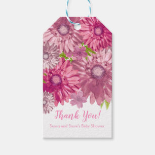 Étiquettes-cadeau Bébé rose En Fleur Brunch Douche