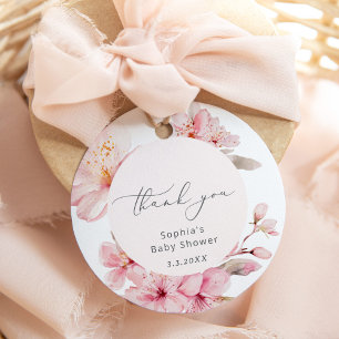 Étiquettes Cadeau Bébé sous les fleurs de cerisier Sakura