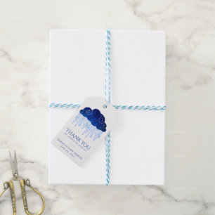 Étiquettes-cadeau Bébé Sprinkle Classic Blue   Merci de douche Cool
