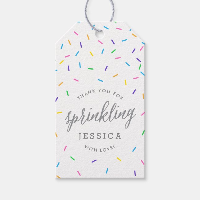 Étiquettes-cadeau Bébé Sprinkle Favor Merci d'étiquette pour arroser (Devant)
