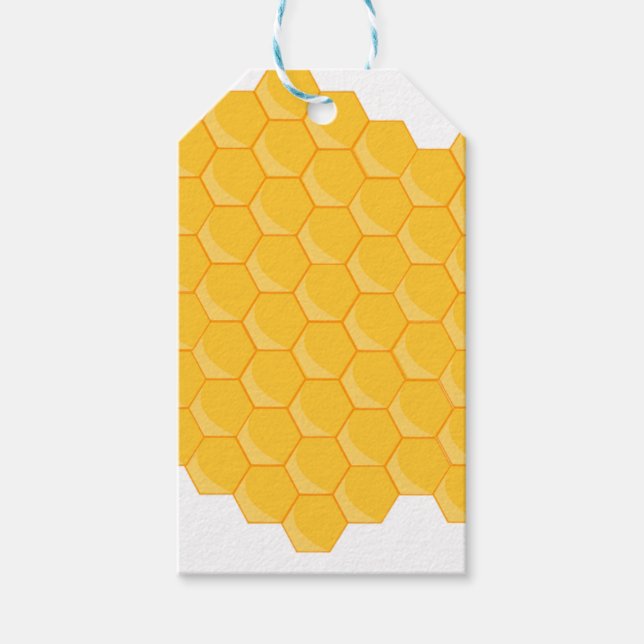 Étiquettes-cadeau Bee Hive Honeycomb Hexagon Motif (Devant)