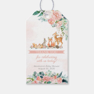 Étiquettes-cadeau Belle forêt Bois Animaux Fille Baby shower