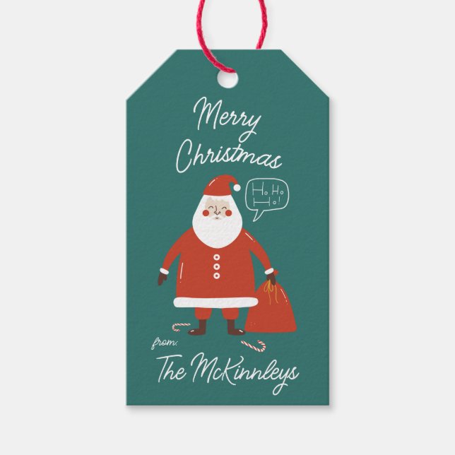 Étiquettes-cadeau Belle Noël Père Noël Ho Ho Ho Personnalisable (Devant)