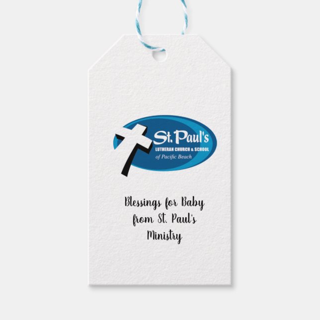 Étiquettes-cadeau Bénédictions pour le bébé du ministère de St Paul (Devant)