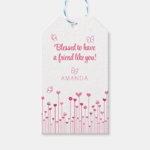 Étiquettes-cadeau Béni d'avoir un ami comme toi Pink Valentine