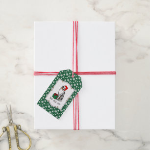 Étiquettes-cadeau Berger australien de Noël (bleu merle tan/w 1)