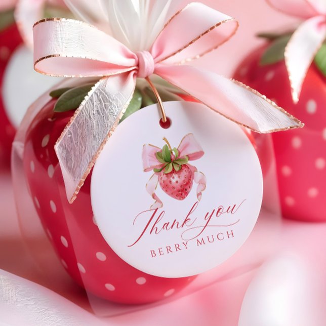 Étiquettes Cadeau Berry fraise Premier anniversaire (Créateur téléchargé)