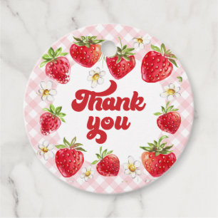 Étiquettes Cadeau Berry fraise Sweet Merci d'anniversaire