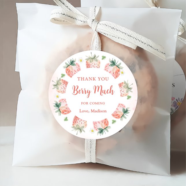 Étiquettes Cadeau Berry Merci fraise beaucoup (Créateur téléchargé)