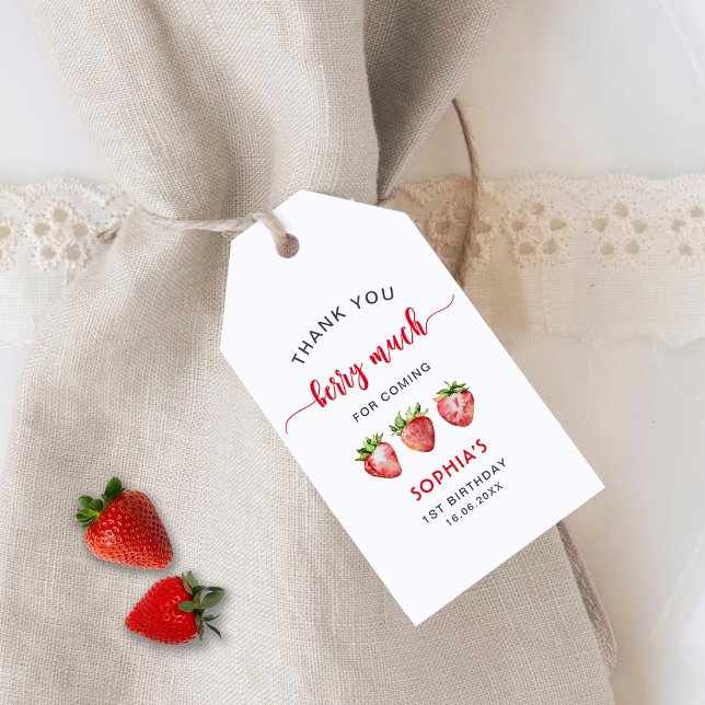 Étiquettes-cadeau Berry Merci fraise beaucoup (Créateur téléchargé)