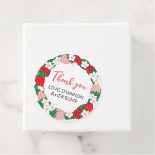 Étiquettes Cadeau Berry Sweet Baby Merci de fraise rose
