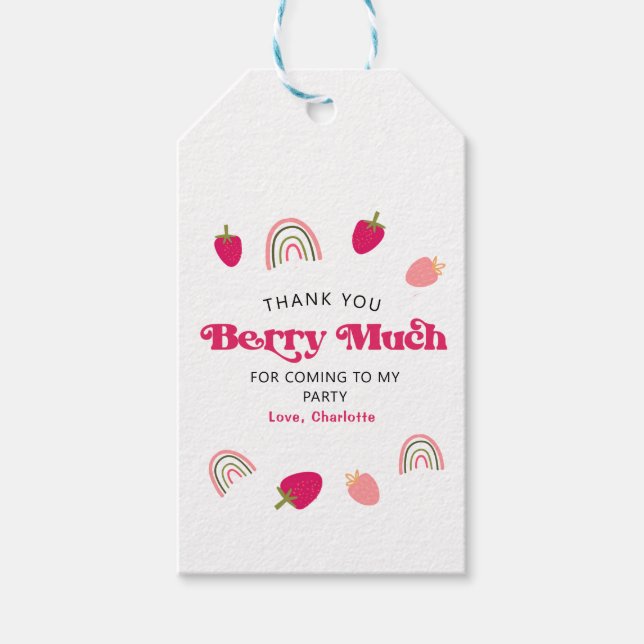 Étiquettes-cadeau Berry Sweet Boho Rainbow Merci favorise (Devant)